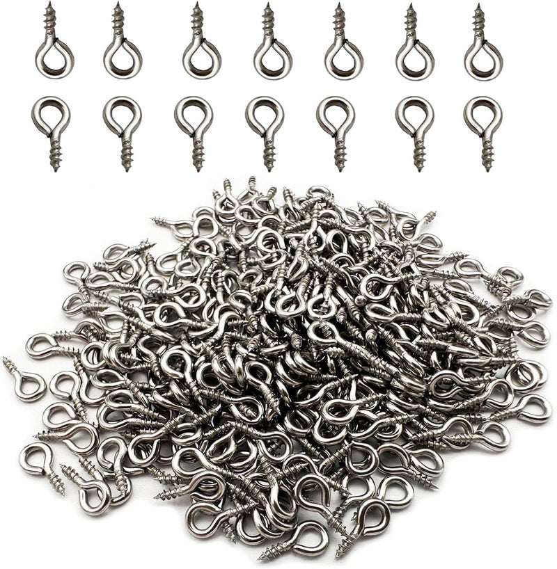 IDEALSV 1000 Pcs Small Screw Eye Pins Jewelry Making Eyelet Hook for Craft 10 x 5mm Silver - Image 1